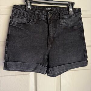 Just Black Black Rolled Cuff Denim Shorts